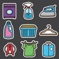 set of laundry good for sticker, badge, element design, icon, etc vector