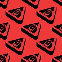 Isometric pattern featuring low battery icons inside triangular 3D shapes on a red background. Bold contrast and strong negative space for a modern tech look. vector