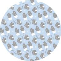 Fur Mittens on rope and Cozy booties with snowflakes decor Winter Seamless Pattern on Round Backdrop. Isolated illustration Winer Thematic cards Nest Party Backdrop Wrapping or banner, leaflets vector