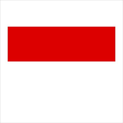 The unique flag of indonesia is shown in red and white in white background