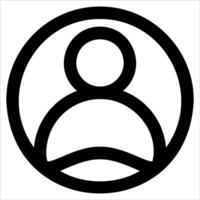 A unique black and white icon of a person in a circle in white background vector