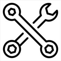 A unique black and white icon of two wrench in white backgroundes vector