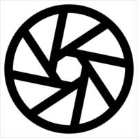 A unique black and white image of a camera lens vector