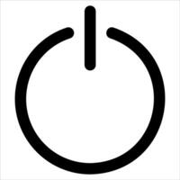 A unique black and white icon of a power button in white background vector