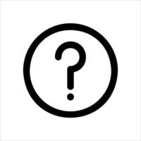 A unique black and white icon of a question mark in white background vector