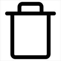 A unique black and white icon of a trash can in white background vector