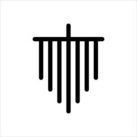 A unique black and white icon of a cross vector