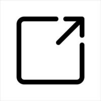 A unique black and white icon of a square with a arrow pointing up vector