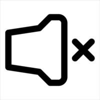 A unique black and white icon of a speaker with a x vector
