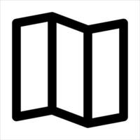 A unique black and white icon of a map in white background vector