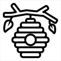 A unique bee hive with a branch and leaves vector