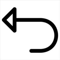 A unique black and white icon of a curved arrow vector