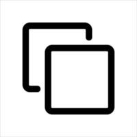 A unique black and white icon of two squares in white background vector
