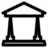 A unique black and white image of a building with columns in white background vector