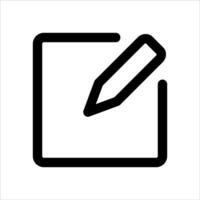 A unique black and white icon of a pencil and a check box in white background vector