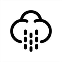 A unique black and white icon of a cloud with rain drops in white background vector
