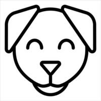 A unique dog's face is shown in a line drawing in white background vector