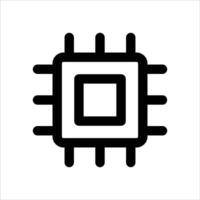 A unique black and white image of a computer chip in white background vector