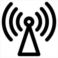 A unique black and white image of a radio antenna in white background vector