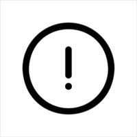 A unique black and white icon of an exclamation mark in white background vector