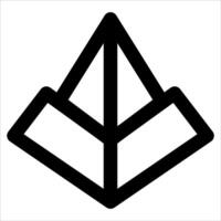 A unique black and white logo of a triangle vector