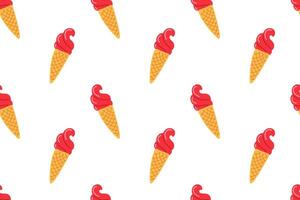 Colorful ice cream cones pattern on a bright background suitable for designs and prints vector