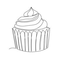 Cupcake with swirl icing presented on a plain background for minimalistic design appeal vector