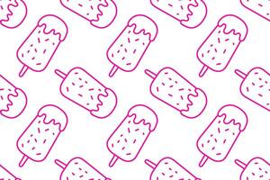 Fun and colorful ice cream bar pattern on a white background ideal for summer designs vector