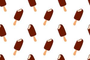 Colorful pattern of chocolate ice cream bars on a white background vector