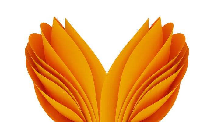 3D yellow fabric wave abstract background paper render soft modern texture. Wavy ribbon fold flow textile composition smooth swoosh. Futuristic geometric design with motion and bright layered elements