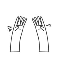 two hands with thumbs up and a hand hug gesture vector