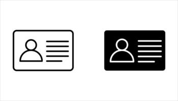 Identities card icon set, Editable stroke, illustration isolated on white background. vector