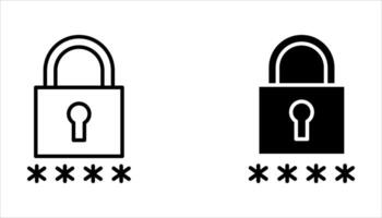 password icon set, illustration isolated on white background. vector