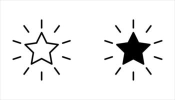 Star simple icons set, with a white background. vector