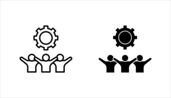 Teamwork Icon Set. Features editable icons for teamwork symbols, collaboration, cooperation, business team, employee, co-worker, and working, on a white background.. vector
