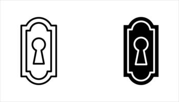 keyhole icon, door lock, Security, protection line and editable stroke, flat icon set isolated on white background., vector