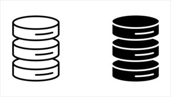 Hosting server icon set, with a white background. vector