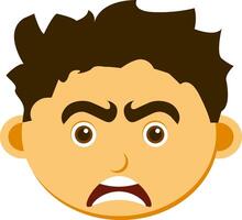 A cartoon man with an angry expression vector