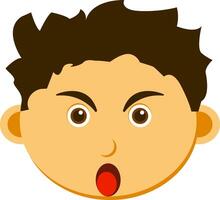 A cartoon man with a surprised expression vector