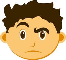 A cartoon face with a frown on it vector