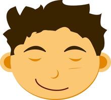A cartoon face with eyes closed and a smile vector