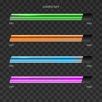 Four sleek progress bar on a black background vector