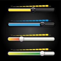 Five horizontal progress bars with gradient colors vector