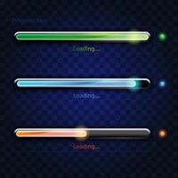 Three horizontal progress bars against a dark checkered background vector