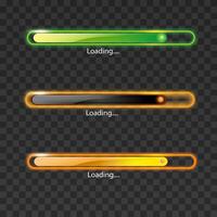 Three animated loading bars vector