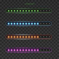 Four progress bars on a checkered background vector