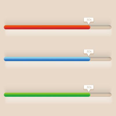 Three horizontal progress bars against a beige background