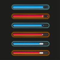 horizontal progress bars with various gradient colors vector