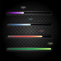 Four horizontal sliders are displayed against a black background vector