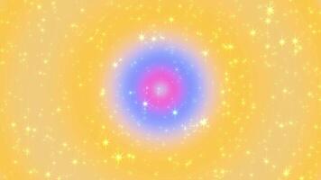 Abstract colorful blur soft gradient tunnel cute kawaii rainbow dreamy style. Blended with sparkling stars background. video